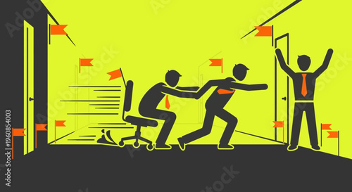 Office conflict and chaotic workplace violence.