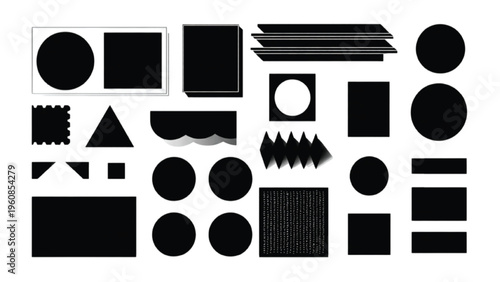 Set of lead qualification silhouettes with filtering stages and selection flow elements