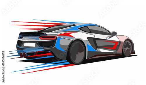 Dynamic sports car vector with speed motion modern automotive illustration