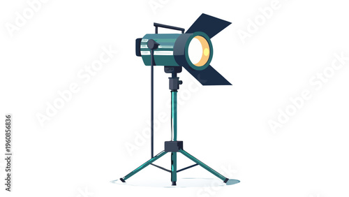 Professional Studio Spotlight Lamp Equipment Isolated Photography Lighting Illustration