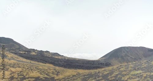 Stunning panoramic view of the hills near Etna Volcano on Sicily, Italy, 4k