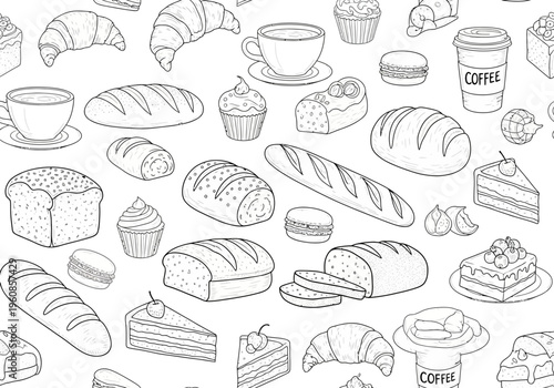 A delightful collection of freshly baked goods and sweet treats, perfect for any bakery or cafe