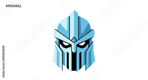 Modern Warrior Helmet Emblem Design Futuristic Sci Fi Character Head Protection Futuristic Armor Symbol Technology Concept Identity