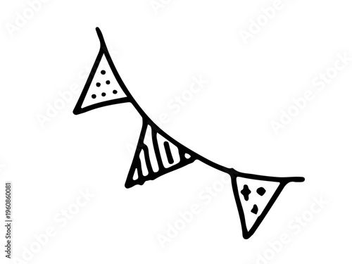 シンプルな手書きのガーランド