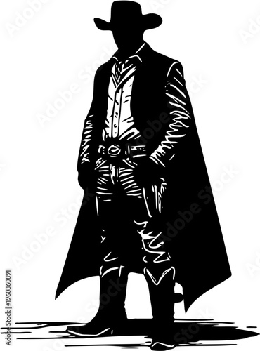 silhouette of a cowboy vector