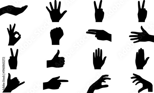 Professional Female Hand Gestures Set - Business Woman Showing Empty Space and Holding Presentation Card Vector