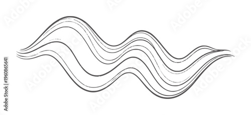 Black and white abstract fluid wavy line pattern lines