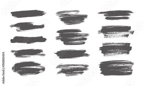 Black and white assorted paintbrush strokes a clean brushstrokes texture