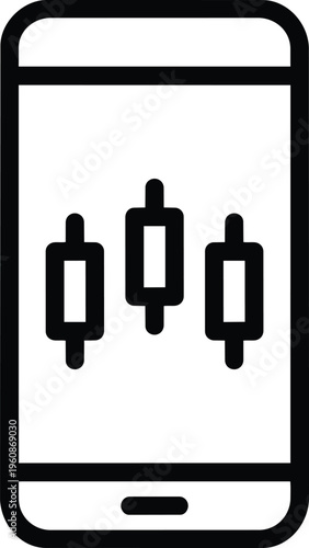 Smartphone Settings Control Icon with Sliders