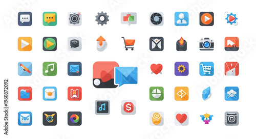 Collection of colorful app icons.