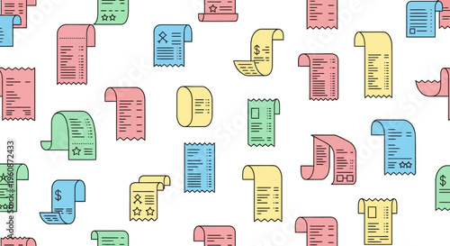 Colorful Mailbox Icons Scattered Pattern.