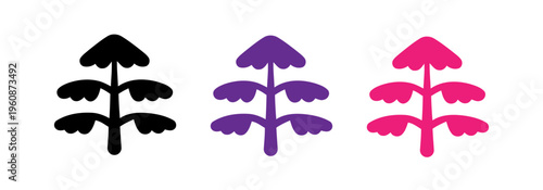 set of tree icons in different colors