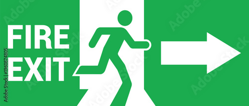 Emergency fire exit sign vector
