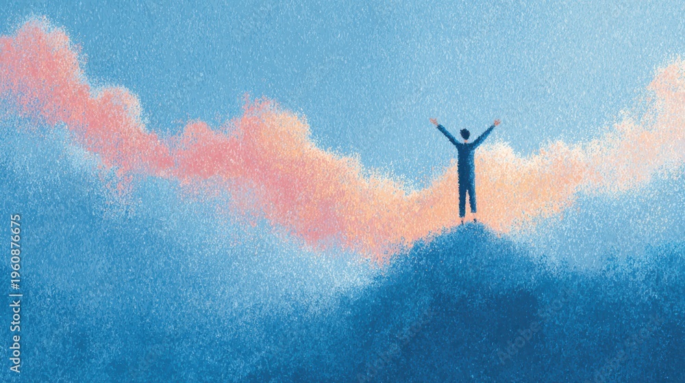 Fototapeta premium Open mind concept with inner freedom and limitless thinking space