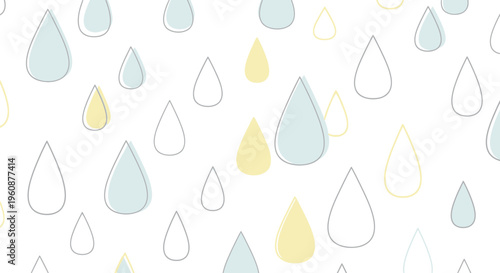 Colorful raindrops on white background.