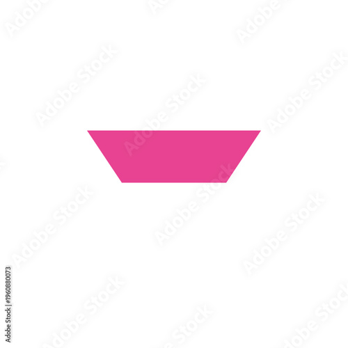 A simple pink and red origami paper boat toy floats as a folded ship symbol for travel and business concepts, isolated on a blank white background