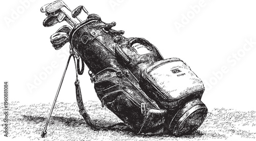 Golf bag illustration, vector background. This vector illustration can be used in any size you like for advertising, logos, and other work.