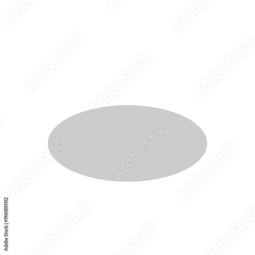 A single 3d illustration of a blank white paper speech bubble in a round circle design resembling a smooth oval stone or pill object