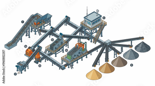 Industrial stone crusher machine in operation.