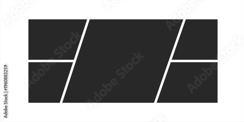 This is a photo collage template icon with five frames arranged in a symmetrical grid.