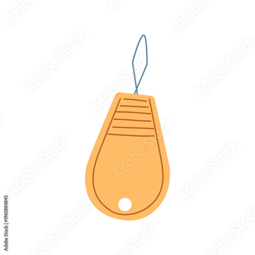 Thread pulling tool for sewing and embroidery, illustration of accessory for needlework, isolated on white, concept of needlework and tailor. Concept of hand sewing and embroidery. Clipart of need DIY