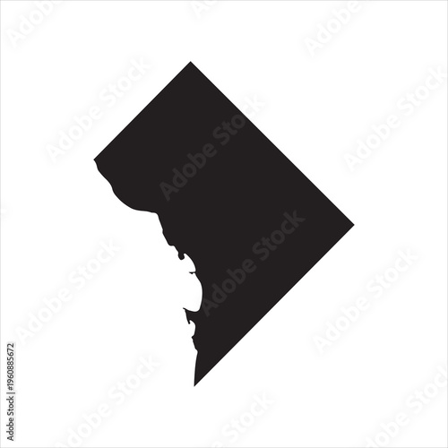 Washington DC Map on white background.