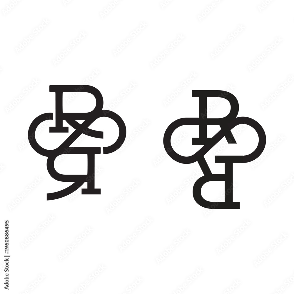 Obraz premium Modern Monogram Logo Design. Intertwined Initials Concept. Elegant Vector.