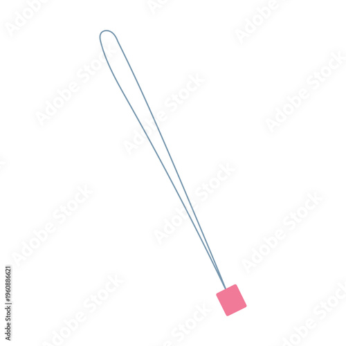 Needle threader for sewing and embroidery. Hand threader accessory for easy threading of needle.Clipart of needlework creative hobby isolated on background