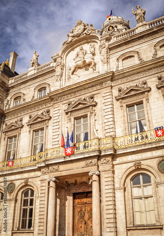 Obraz premium Hotel de Ville - City Hall in Lyon city, France