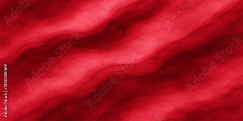 A flowing red silk and satin fabric texture creates a smooth luxury backdrop with soft waves and elegant curves for a textile wallpaper design