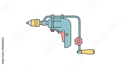 Drill machine with yellow handle.
