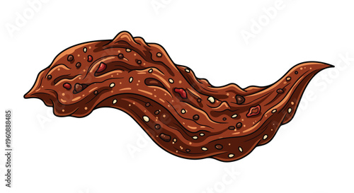 Swirl of Creamy Chocolate Spread with Crunchy Nut Pieces