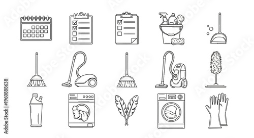 Cleaning supplies and household items.