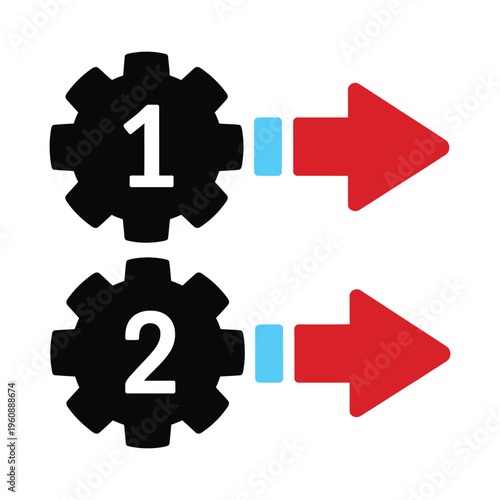 Step glyph icon representing progression, sequential tasks and workflow steps, suitable for business, project management and process visualization.
