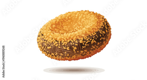 Crispy Breaded Fried Cutlet Isolated on White Background