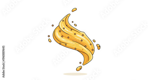 Hand Drawn Illustration of Creamy Peanut Butter Swirl