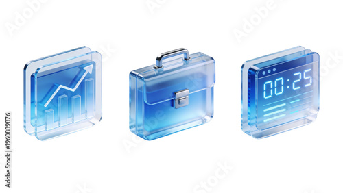 An isolated blue plastic water bottle sits near a small digital camera and a sharpener on a metal business object