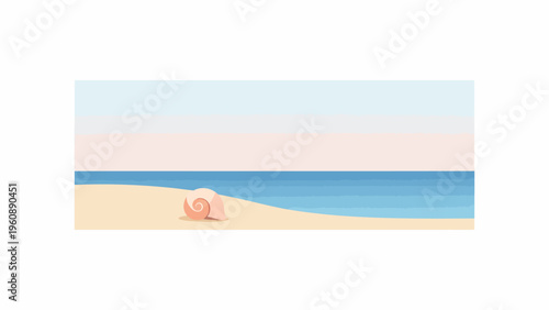 Beach Chair on Sandy Shore.