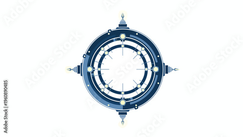 Blue Compass Navigation Instrument.