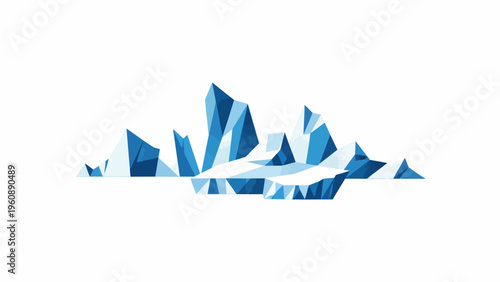 Blue Iceberg Floating Ocean Water.