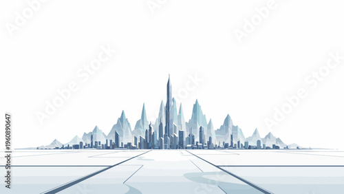 City Skyline Modern Metropolis Buildings.