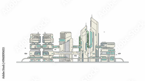 City Skyline Urban Buildings.