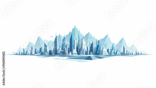 City Skyline Watercolor Painting.