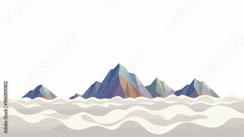 Colorful mountain range landscape view.