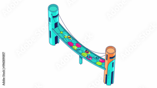 Colorful Playground Slide Structure.