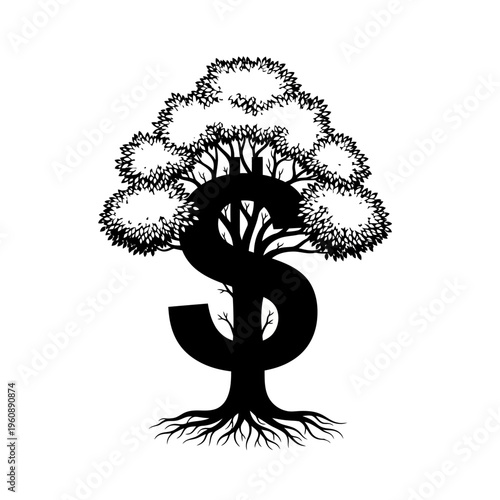 Dollar Sign Tree: Symbol of Financial Growth and Investment
