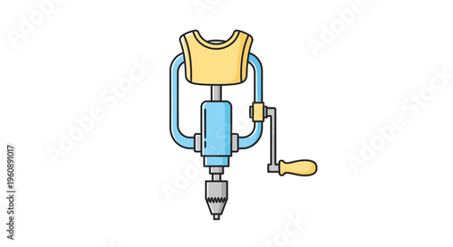 Drill machine with yellow handle.