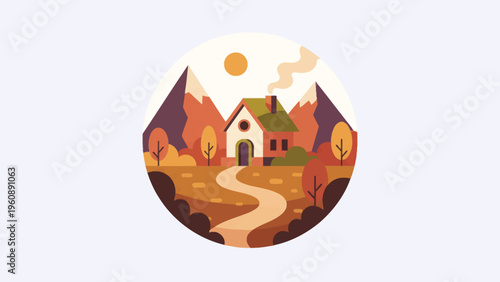 House in the mountain landscape.