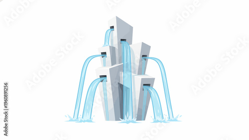 Modern City Water Fountain Design.