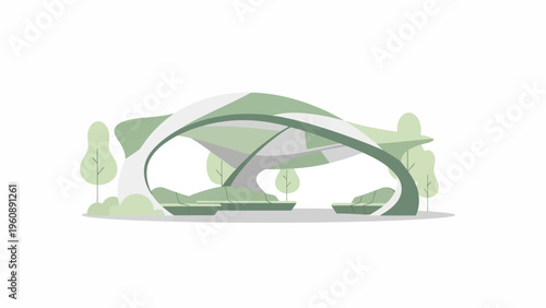 Modern Green Car Design Concept.